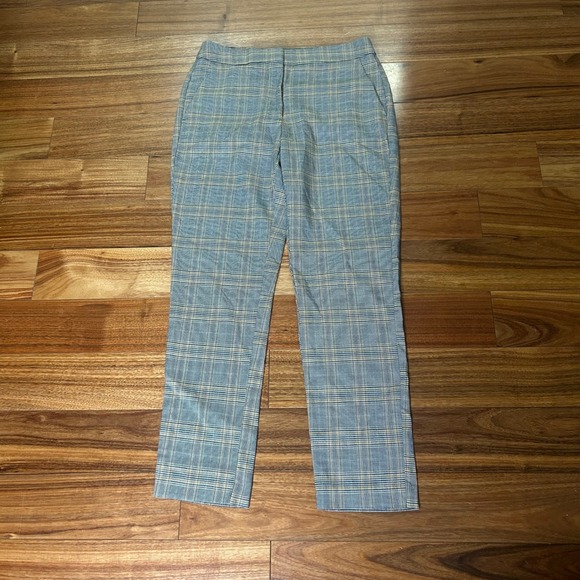 Zara‎ Plaid Ankle Pants classic Career Casual Trousers S - Picture 1 of 8